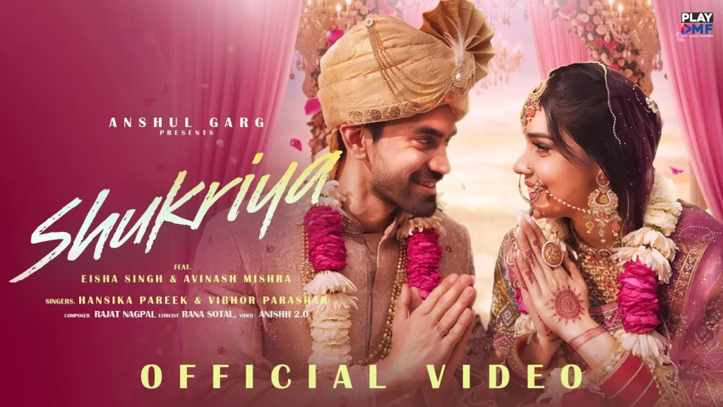 Shukriya Lyrics Hansika Pareek, Vibhor Parashar